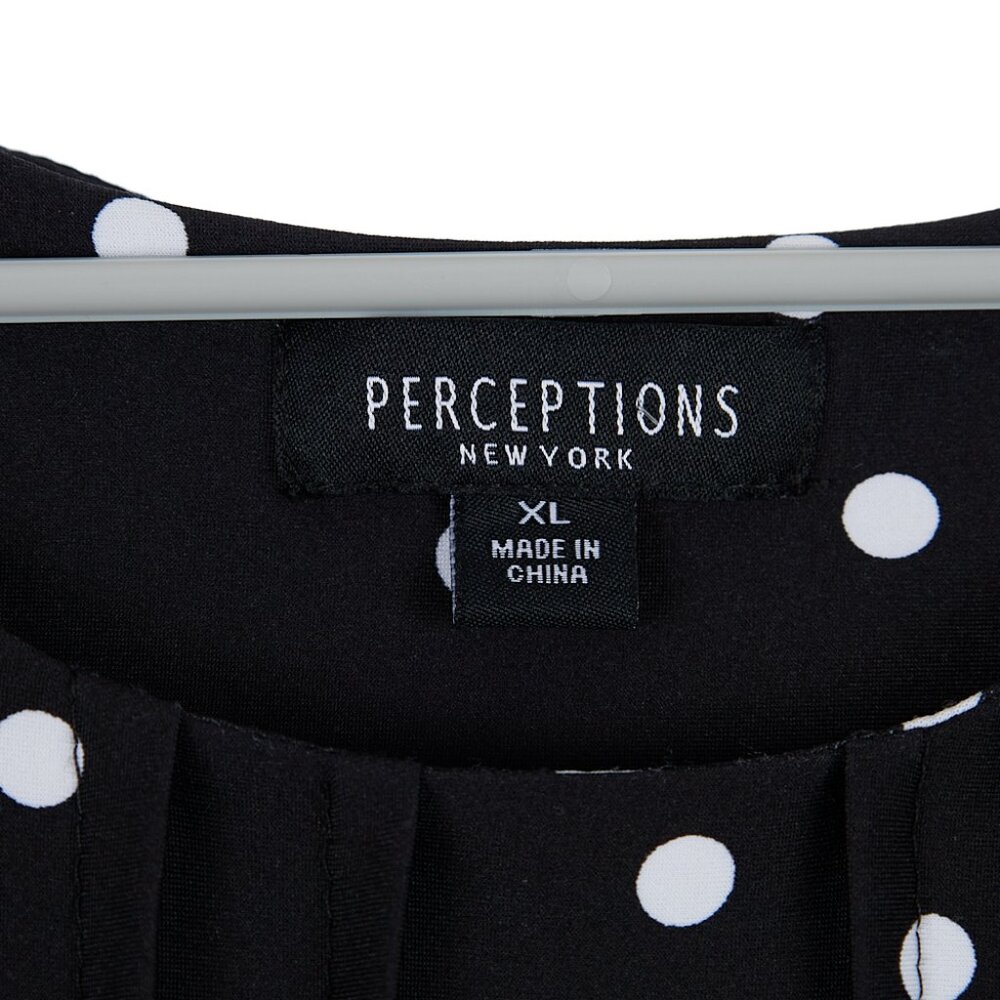 Perceptions Sleeveless Polka Dot Black White Casual Dress Women's XL NWT - Picture 4 of 6